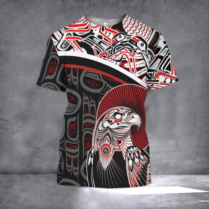 Eagle Pacific Northwest 3D Printed Hoodie Haida Art Style