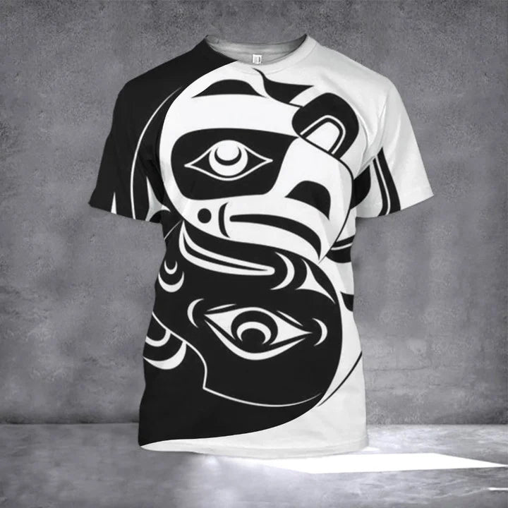 Native American Raven Spirit Hoodie Pacific Northwest Style Haida Art Raven 3D Hoodie