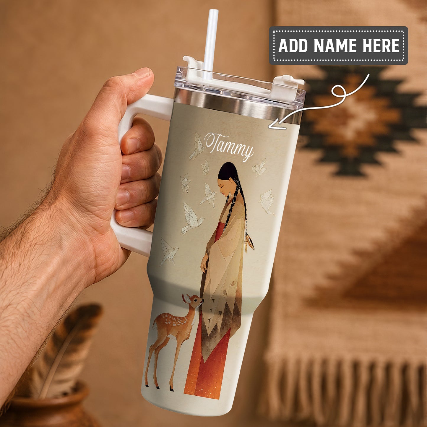 Sacred Woman Deer Spirit Personalized Tumbler