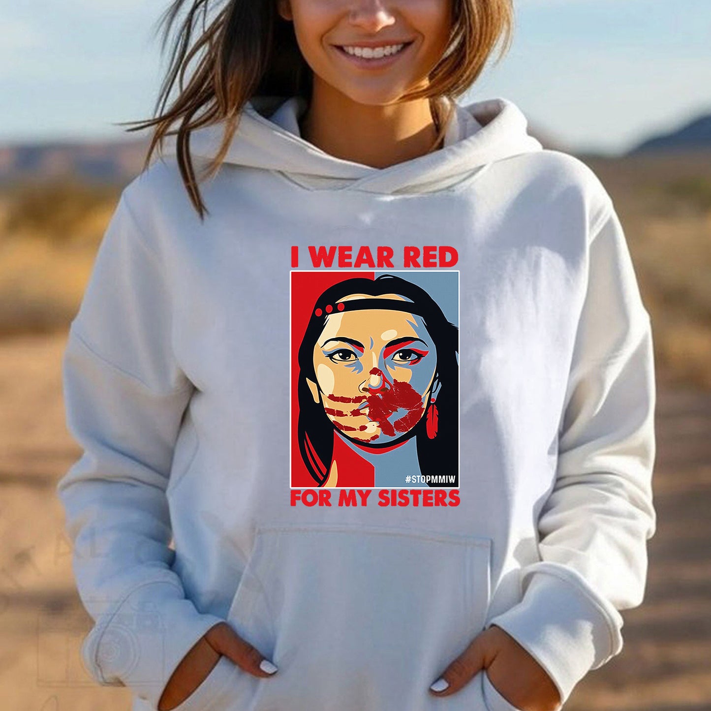 MMIW I Wear Red For My Sister Woman Red Hand All Sizes Unisex T-Shirt/Hoodie/Sweatshirt