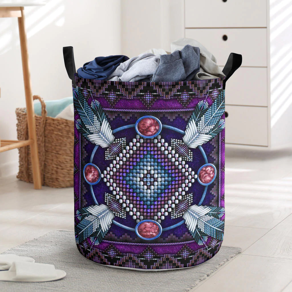 Naumaddic Arts Dark Purple Laundry Basket NBD – Native Heritage Store