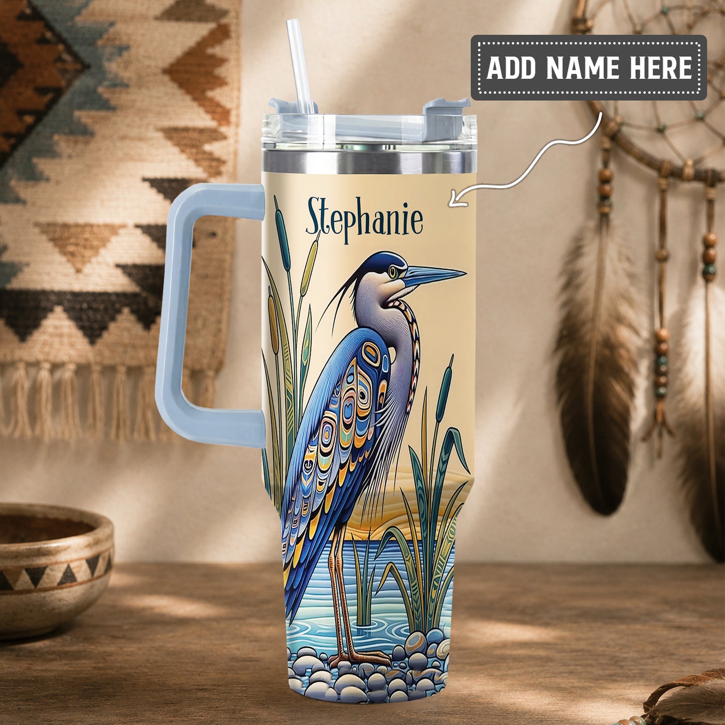 Spirit of the Heron Personalized Tumbler