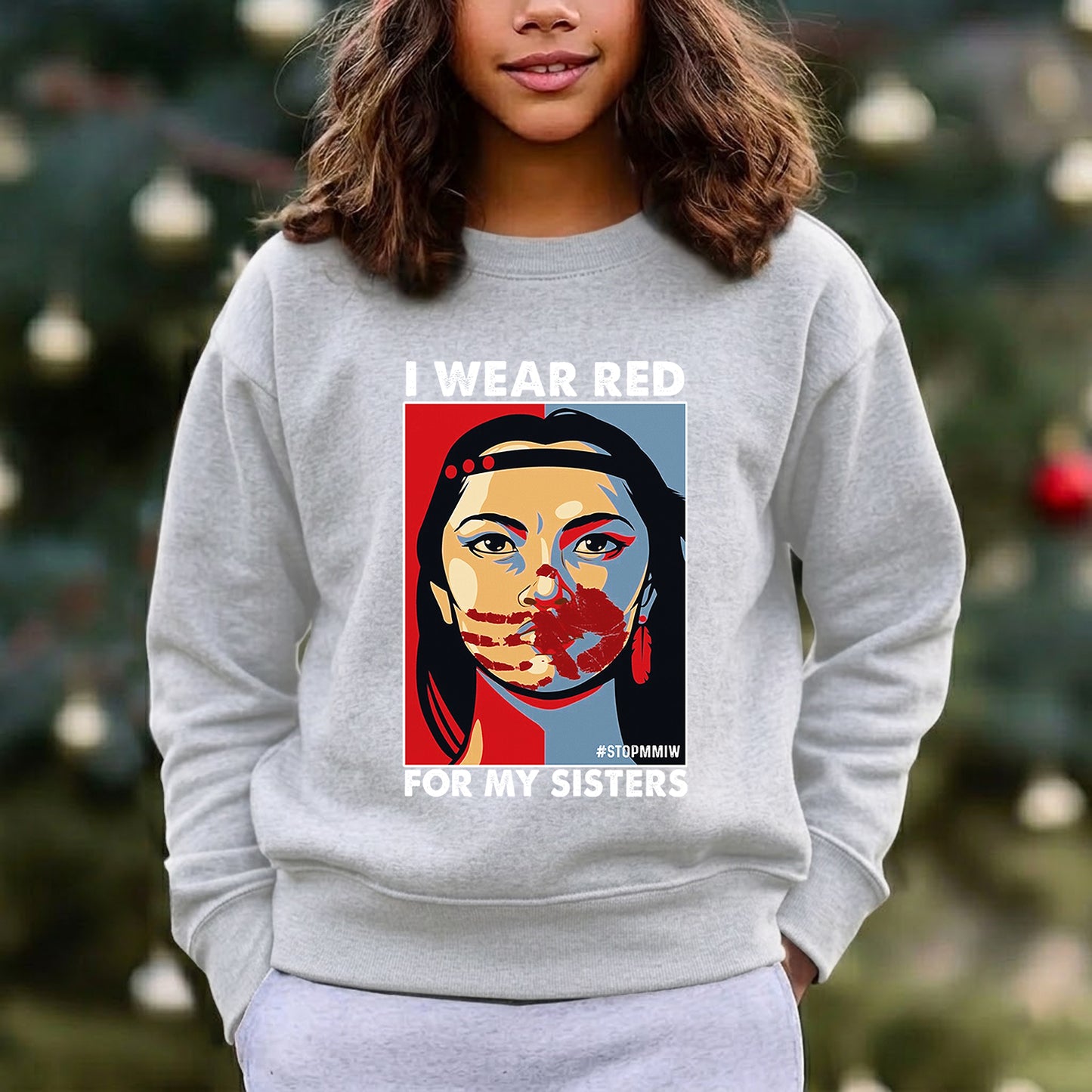 MMIW I Wear Red For My Sister Woman Red Hand All Sizes Unisex T-Shirt/Hoodie/Sweatshirt