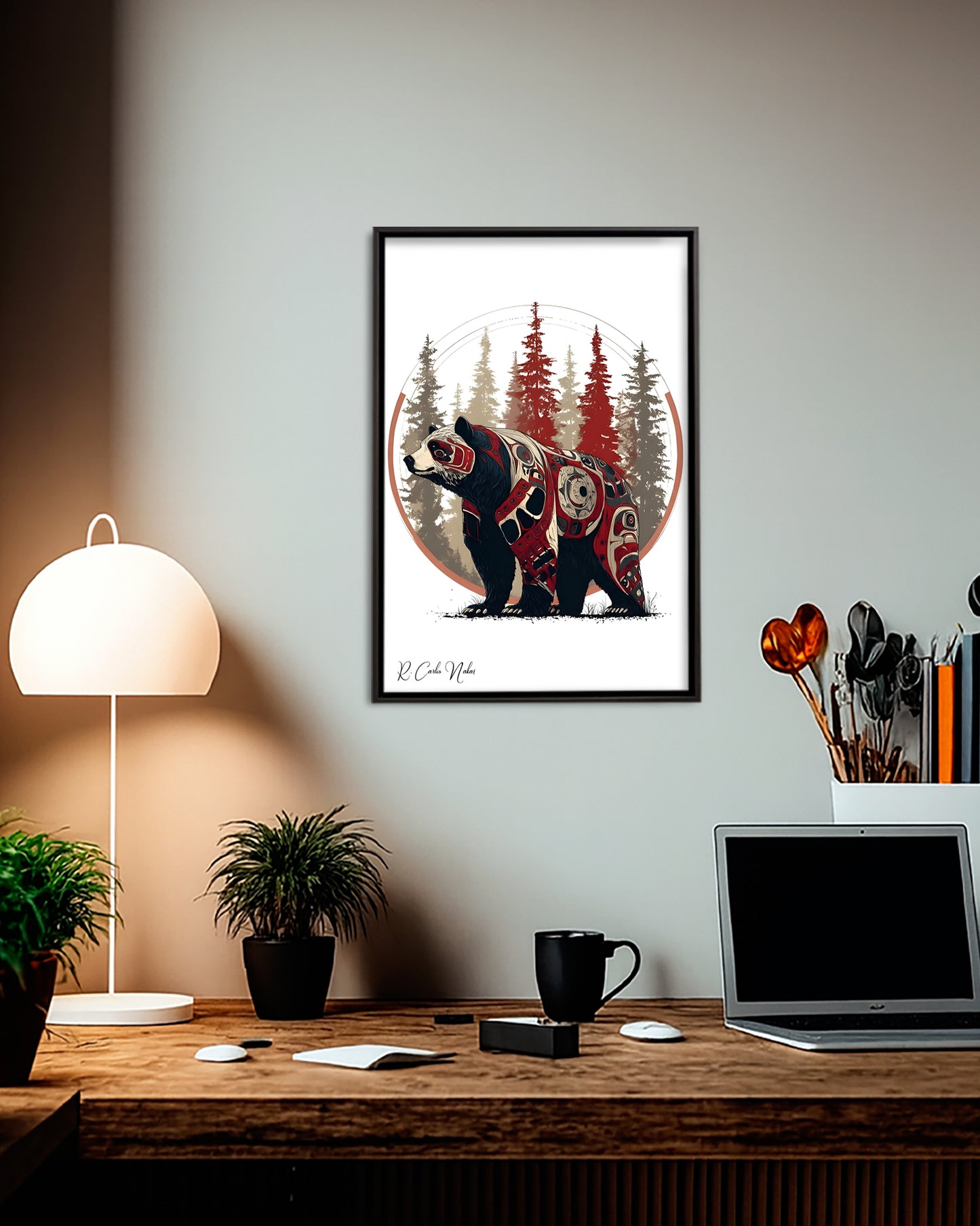 Native Bear Art Poster - Canvas