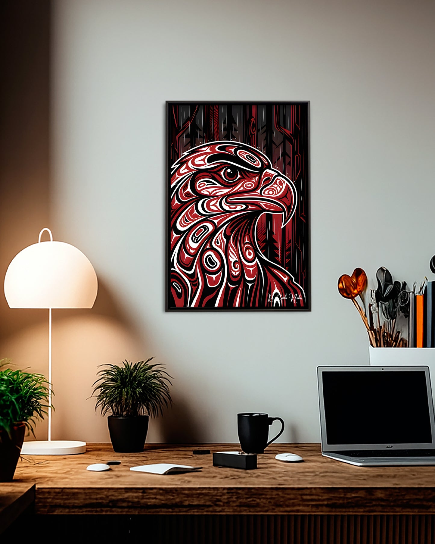 Native Eagle Art Poster - Canvas