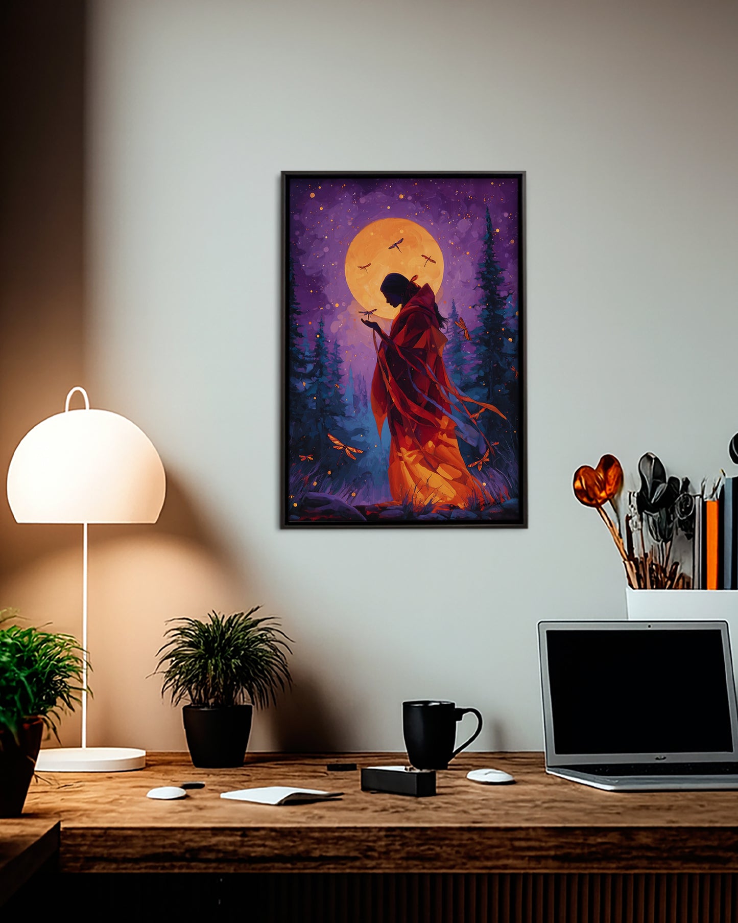 Embrace of the Moonlit Spirits Poster - Canvas
