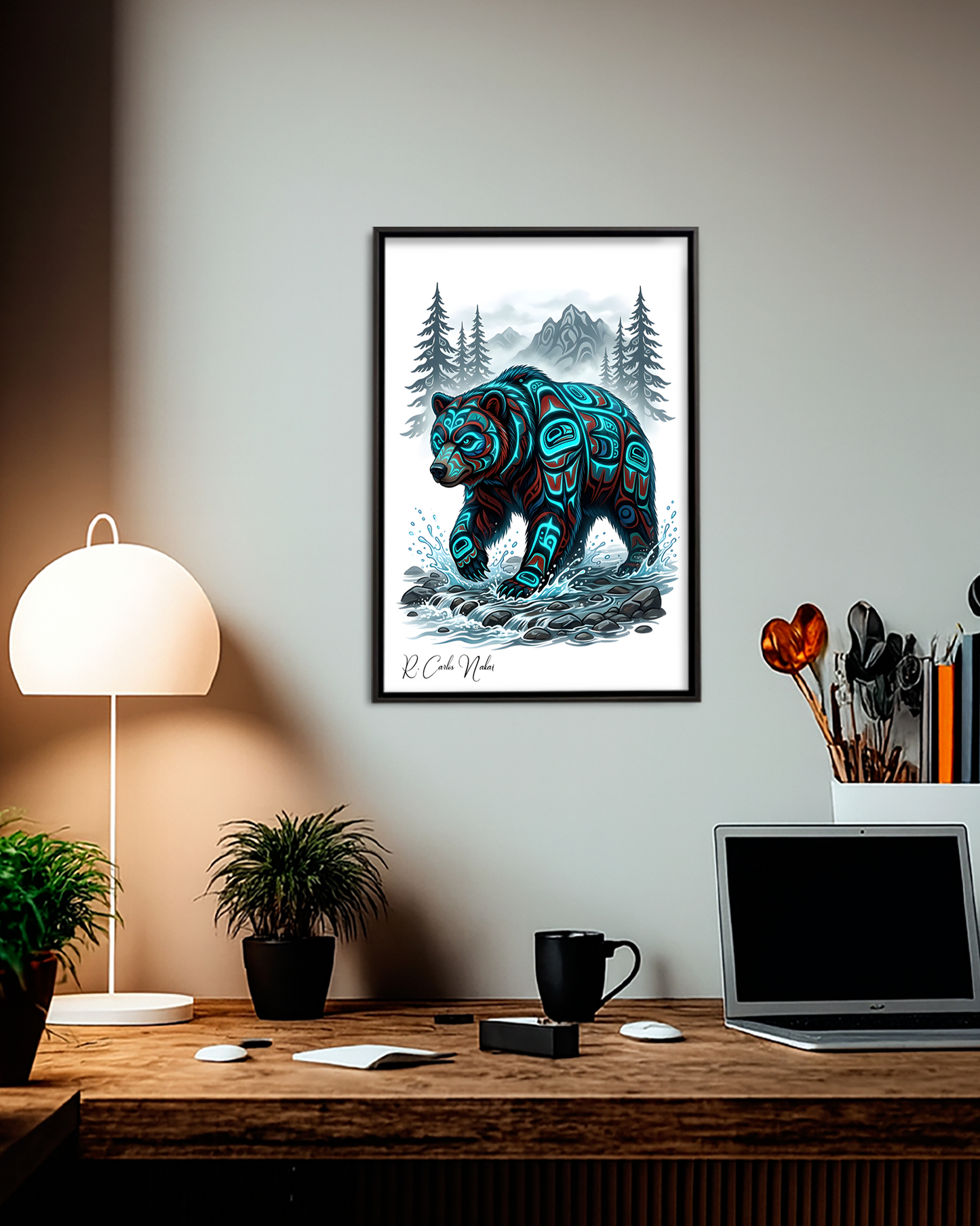 Native Bear Art Poster - Canvas