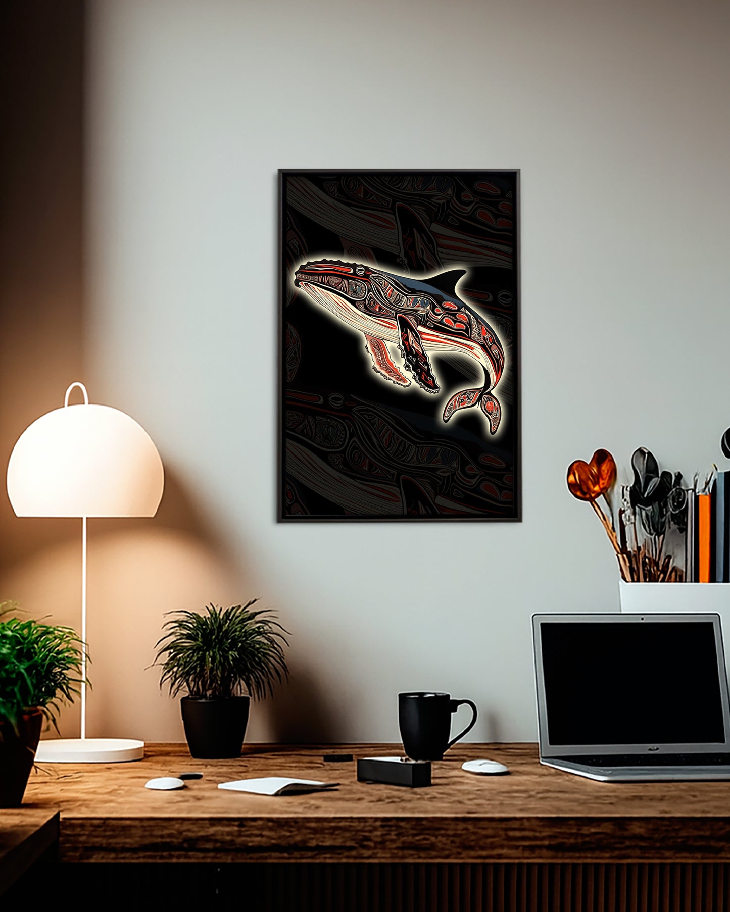 Native Orca Art Poster - Canvas
