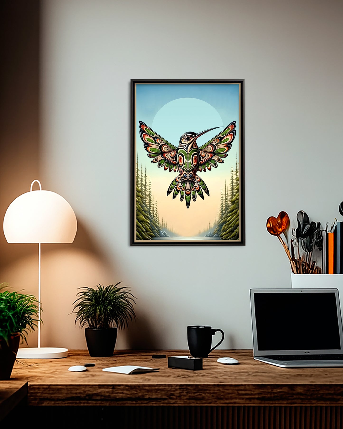 Native Hummingbird Art Poster - Canvas
