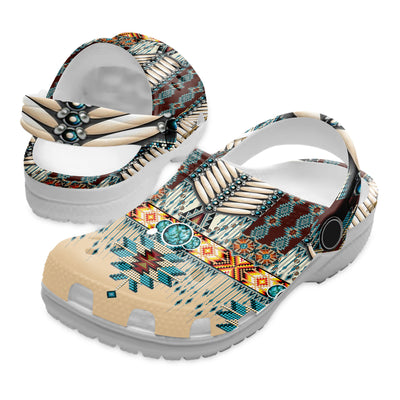 Native Pattern Clog Shoes For Adult and Kid 99028 New