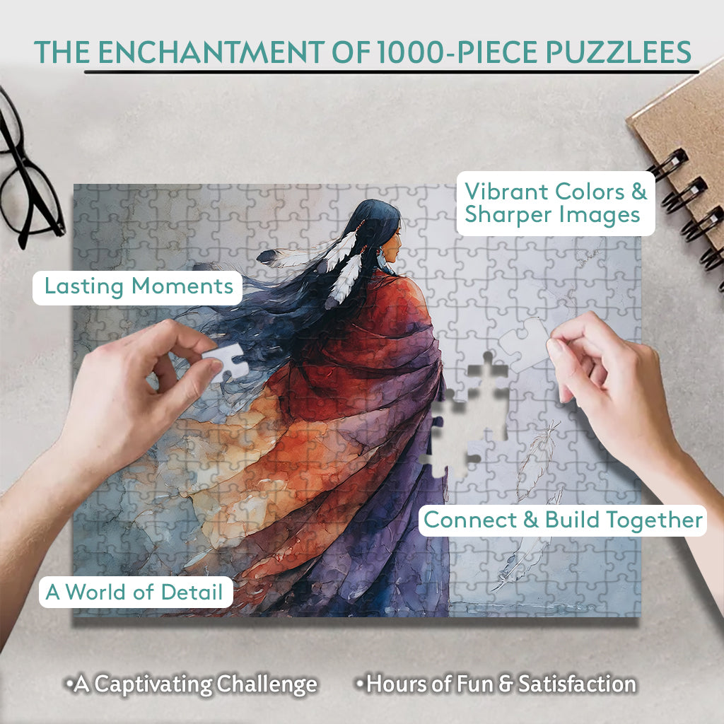 She Is Made of River and Stone – Wooden Jigsaw Puzzle (300 / 500 / 1000 Pieces)