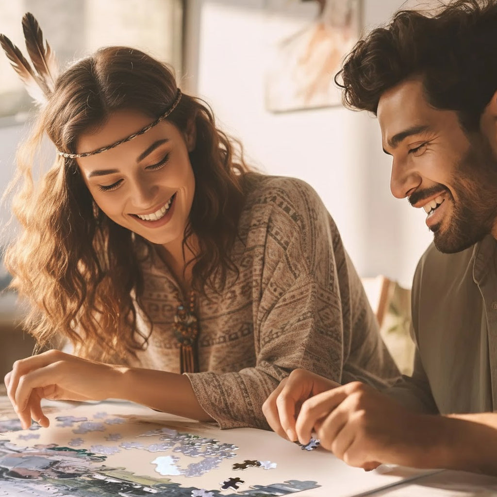 The Blue Feather Morning – Wooden Jigsaw Puzzle (300 / 500 / 1000 Pieces)