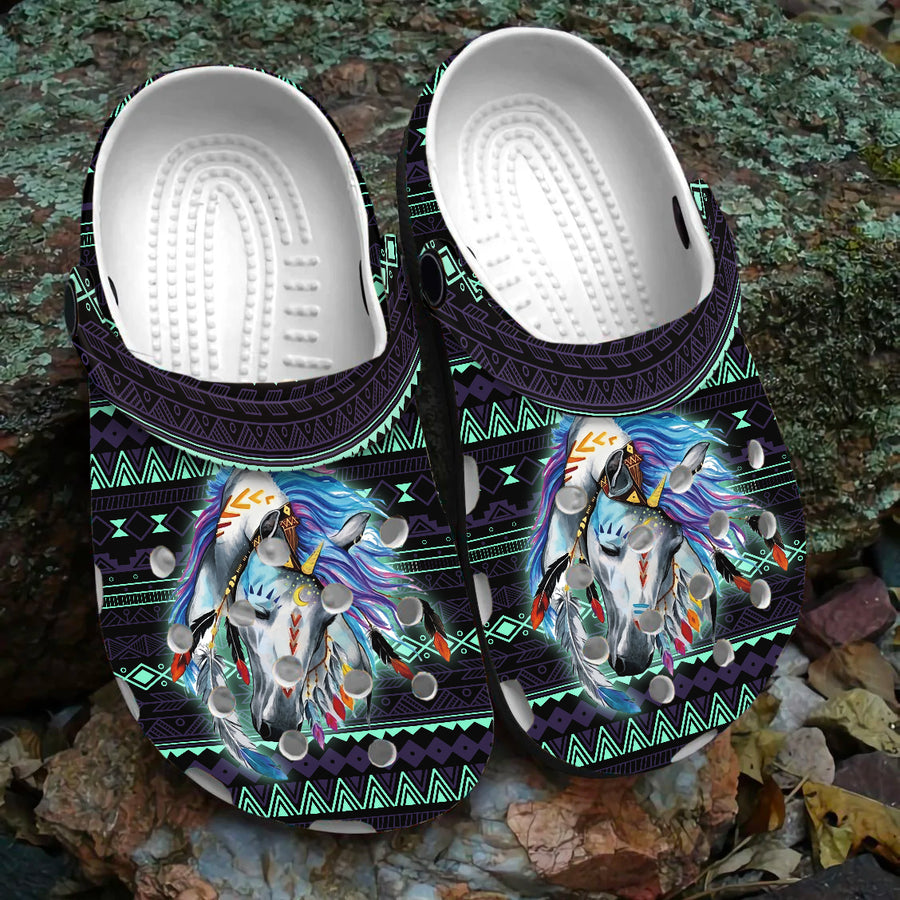 Native Pattern Clog Shoes For Adult and Kid 99109 New