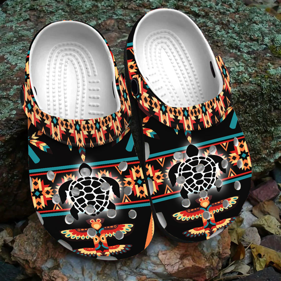 Native Pattern Clog Shoes For Adult and Kid 99102 New