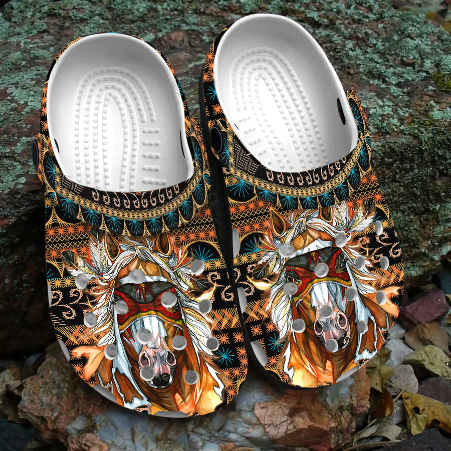 Native Pattern Clog Shoes For Adult and Kid 99120 New