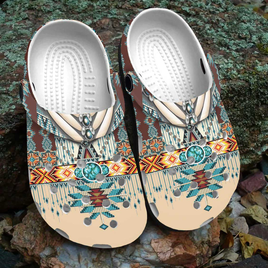 Native Pattern Clog Shoes For Adult and Kid 99028 New