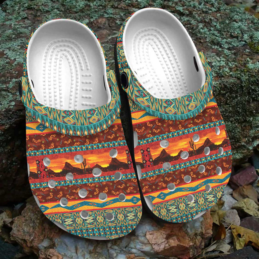 Native Pattern Clog Shoes For Adult and Kid 99030 New