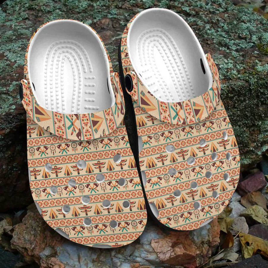 Native Pattern Clog Shoes For Adult and Kid 99006 New
