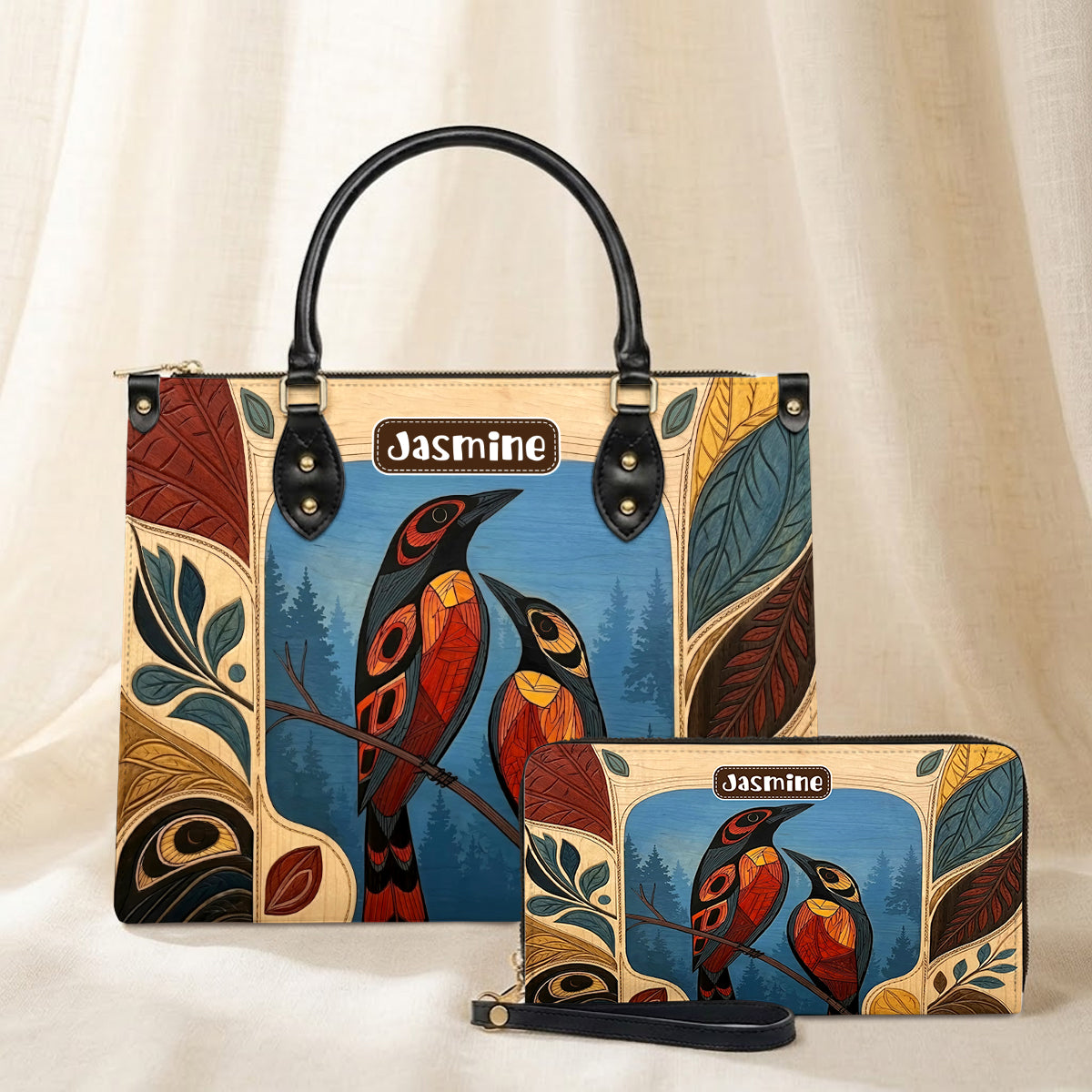 Sacred Bird Spirit Personalized Leather Bag