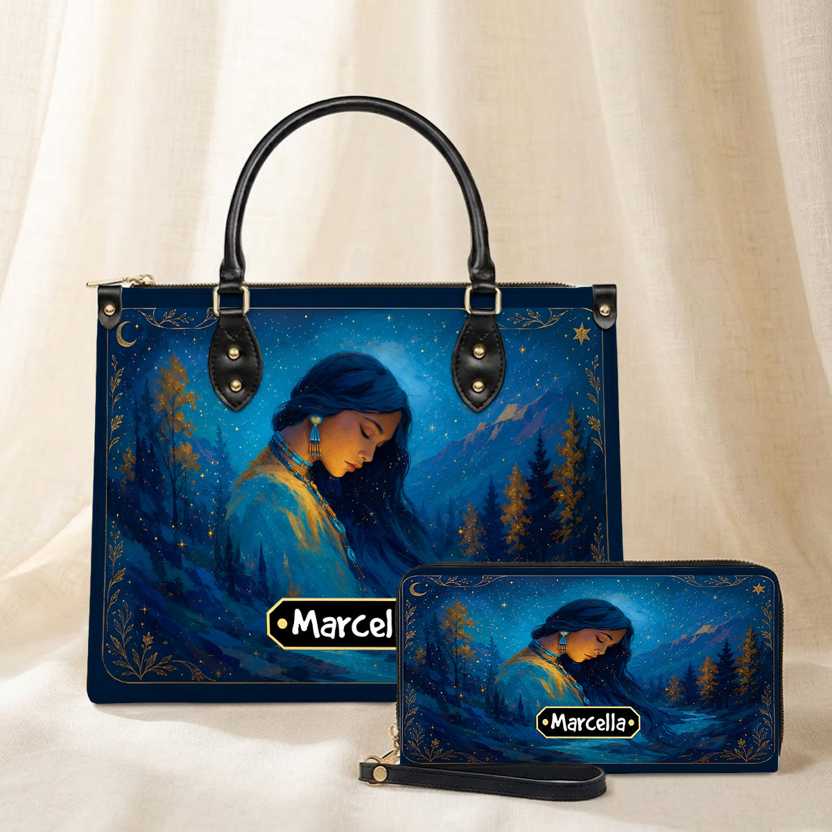 Turquoise Woman Grace Personalized Leather Bag