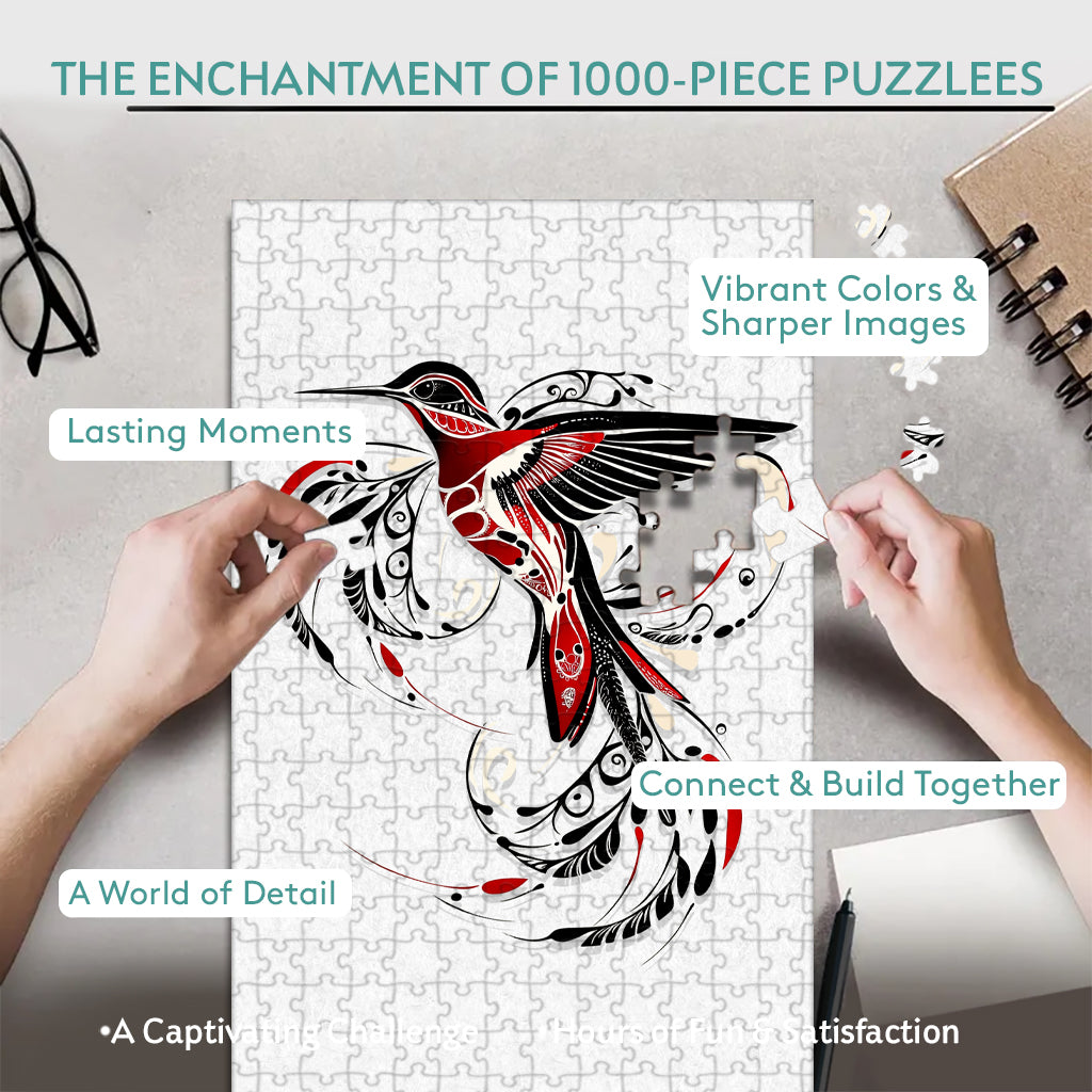 Hummingbird - Wooden Jigsaw Puzzle (300 / 500 / 1000 Pieces)
