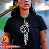 MMIW - I Wear Red For My Sisters Red Hand Black Hair Indigenous Women Shirt