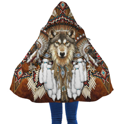 Amazing Wolf Feather Native Cloak