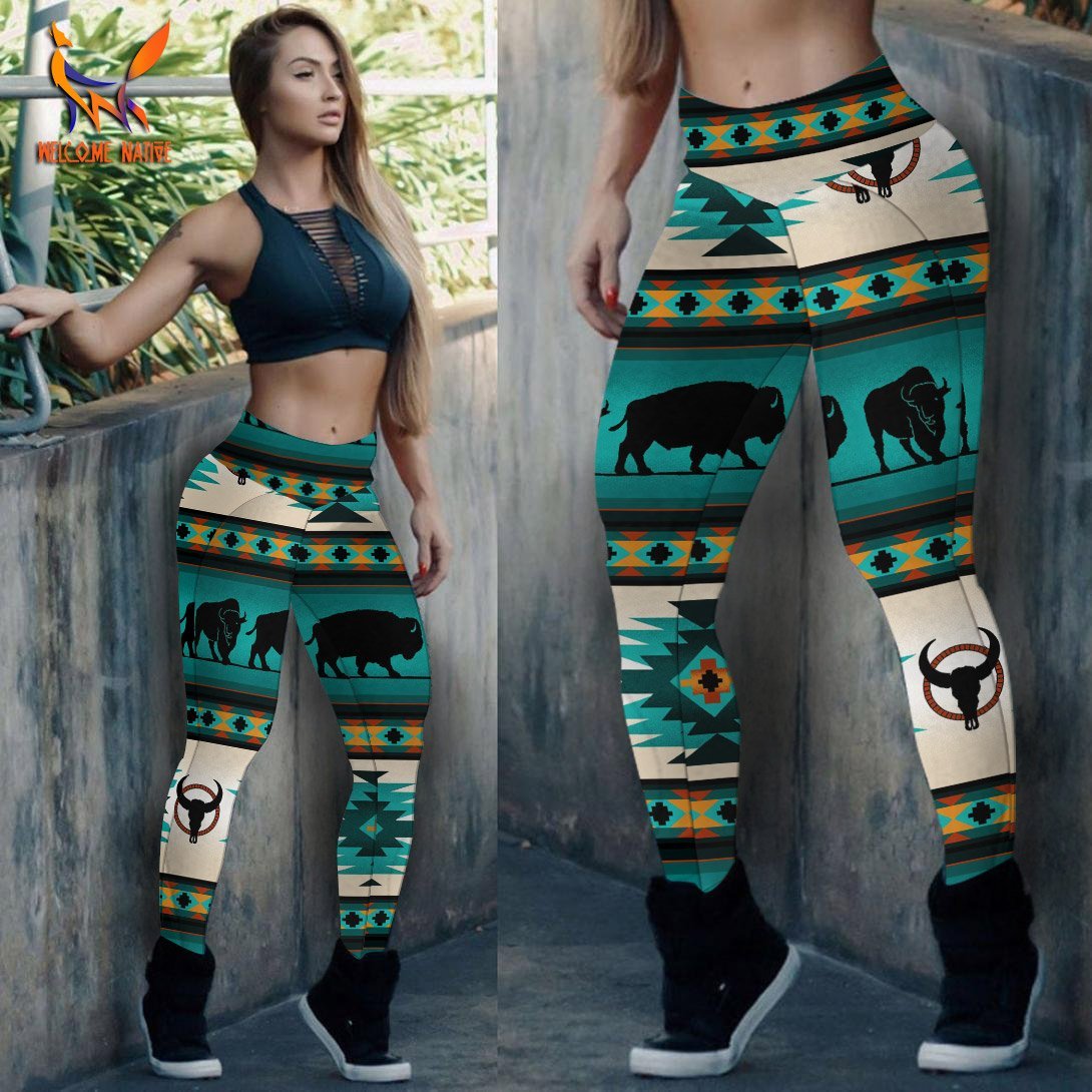 Green Native Pattern Dream Catcher Leggings NBD