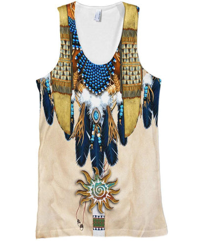 Blue Feather Pattern 3D Hoodie - Native American Pride Shop