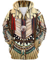 White Bead Pattern 3D Hoodie - Native American Pride Shop