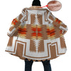Native American Culture Pattern Horn Button Long Fleece Windbreaker