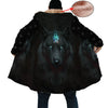 Black Wolf  Beauty Horn Button Long Fleece Windbreaker Custom