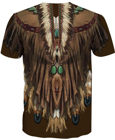 Dark Brown Printed Suede 3D Hoodie - Native American Pride Shop