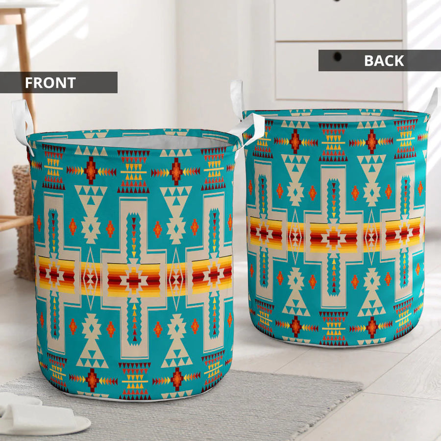 Turquoise Tribe Design Laundry Basket 15 NBD