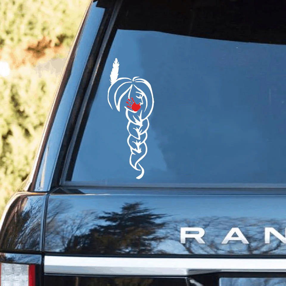 Girl Native Red Decal Car Sticker NBD