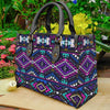 Purple Tribe Pattern Leather Bag NBD