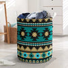 Green Ethnic Aztec Pattern Laundry Basket NBD