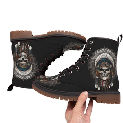 Skull Native Leather Martin Short Boots NBD