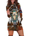 Native Bison Skull Hoodie Dress