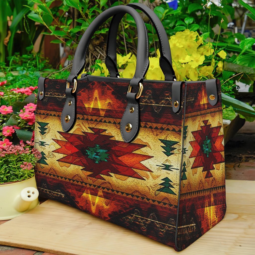 United Tribes Brown Design Native American Leather Bag NBD