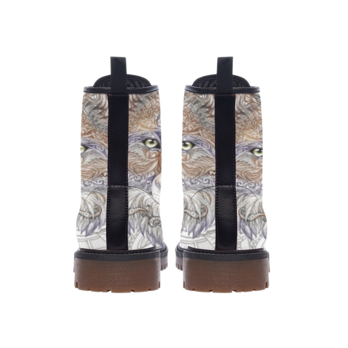 Wolf Feather Leather Martin Short Boots NBD