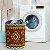Ethnic Geometric Brown Pattern Laundry Basket NBD