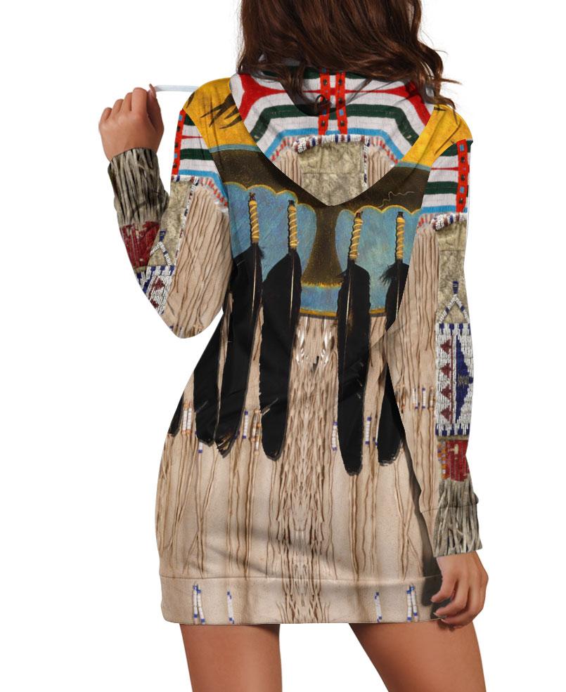 Native Coyote Spirit Hoodie Dress