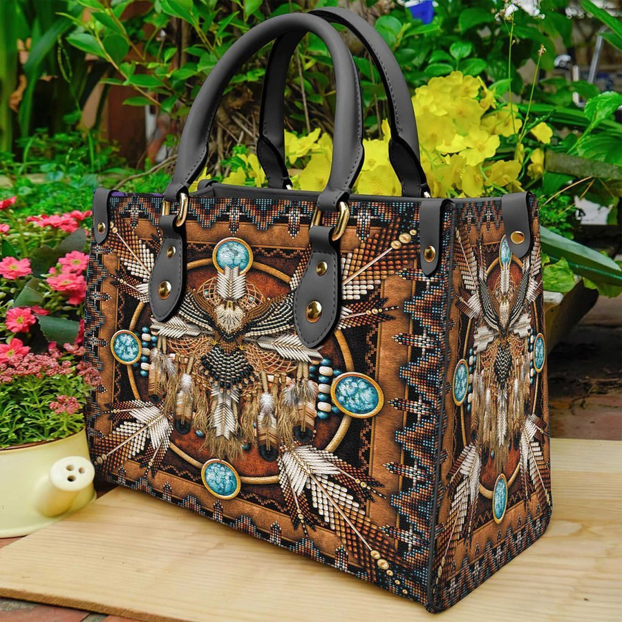 Eagle Mandala Brown Leather Bag NBD