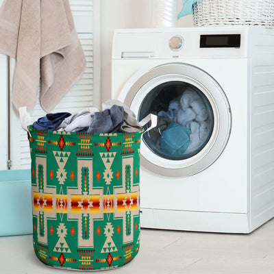 Light Green Tribe Design Laundry Basket NBD