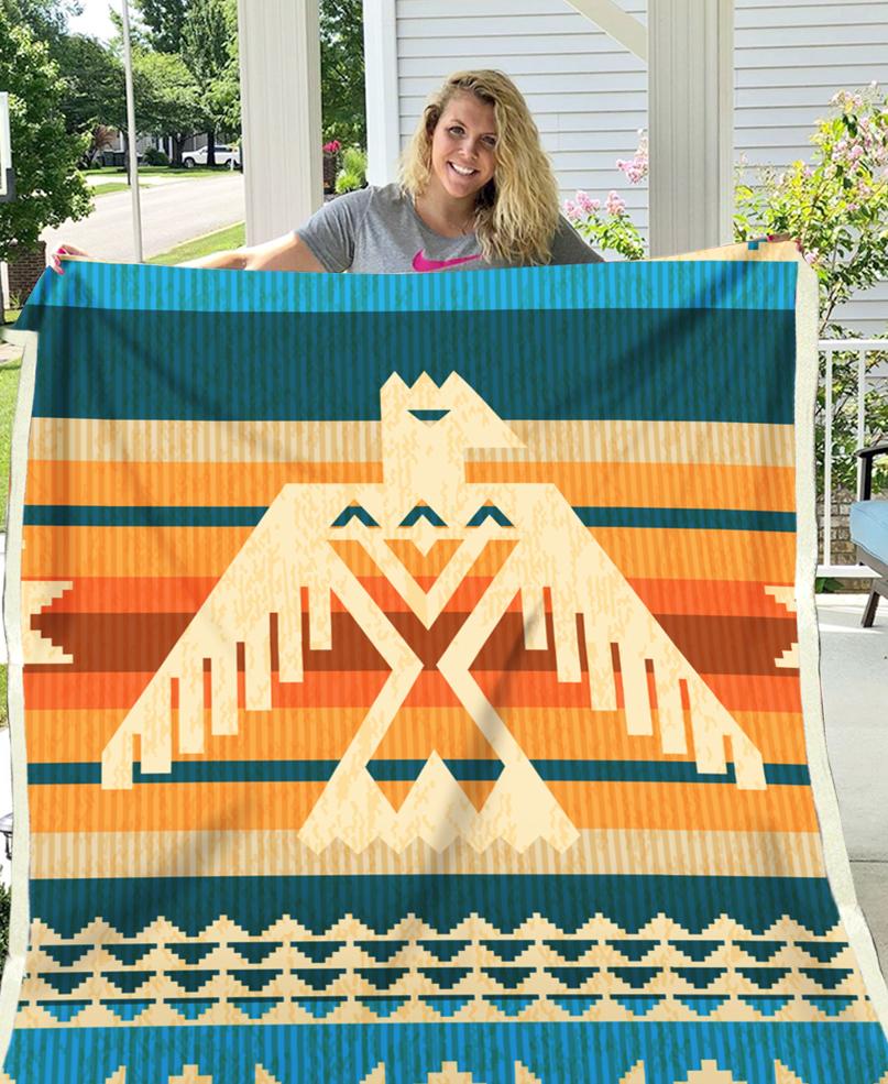 Border Pattern Fleece Blanket
