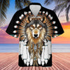Wolf With Feather Headdress Hawaiian Shirt NBD