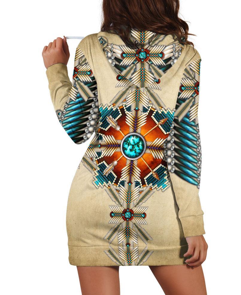 Native Bright Motifs Hoodie Dress