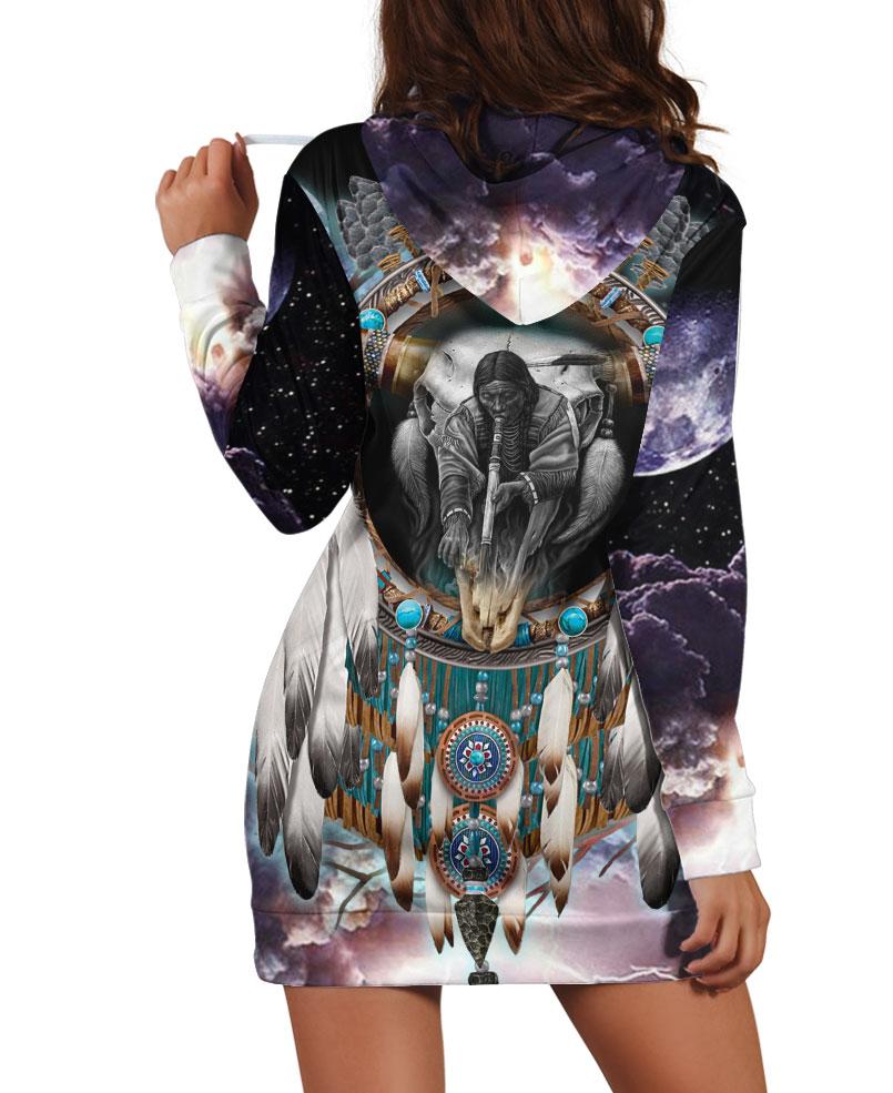 Native Buffalo Dreamcatcher Hoodie Dress