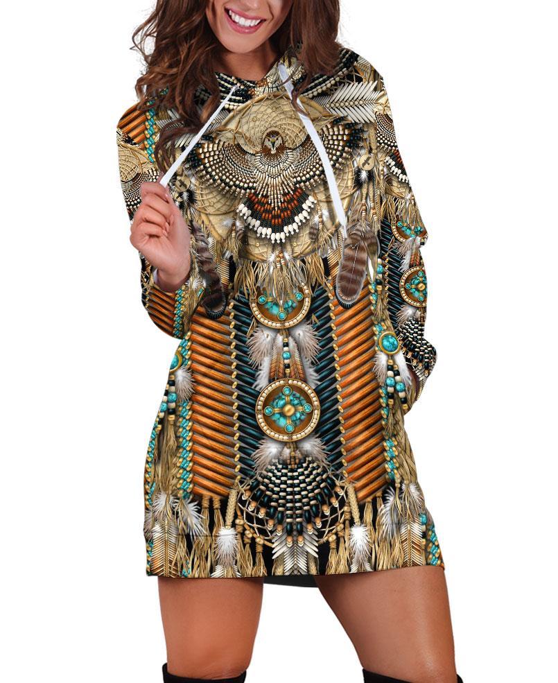 princess polly baby blue dress Native Feather Hoodie Dress – Native Heritage Store